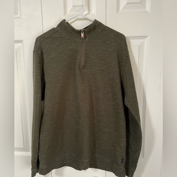 ROWM Mens 1/4 Green Zipper Sweater size Large - Picture 6 of 8
